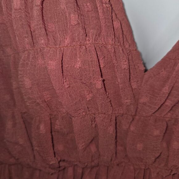 Zara Mauve Pink Long Sleeve Swiss Dot Mini Dress Size Medium - Picture 6 of 9